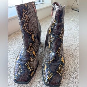 Franco Sarto croc skin booties